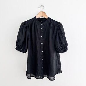 Banana Republic Button Front Blouse Puff Sleeve Top Size Small